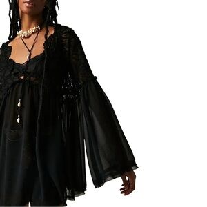 Free People Magdalene Crochet Tunic Top